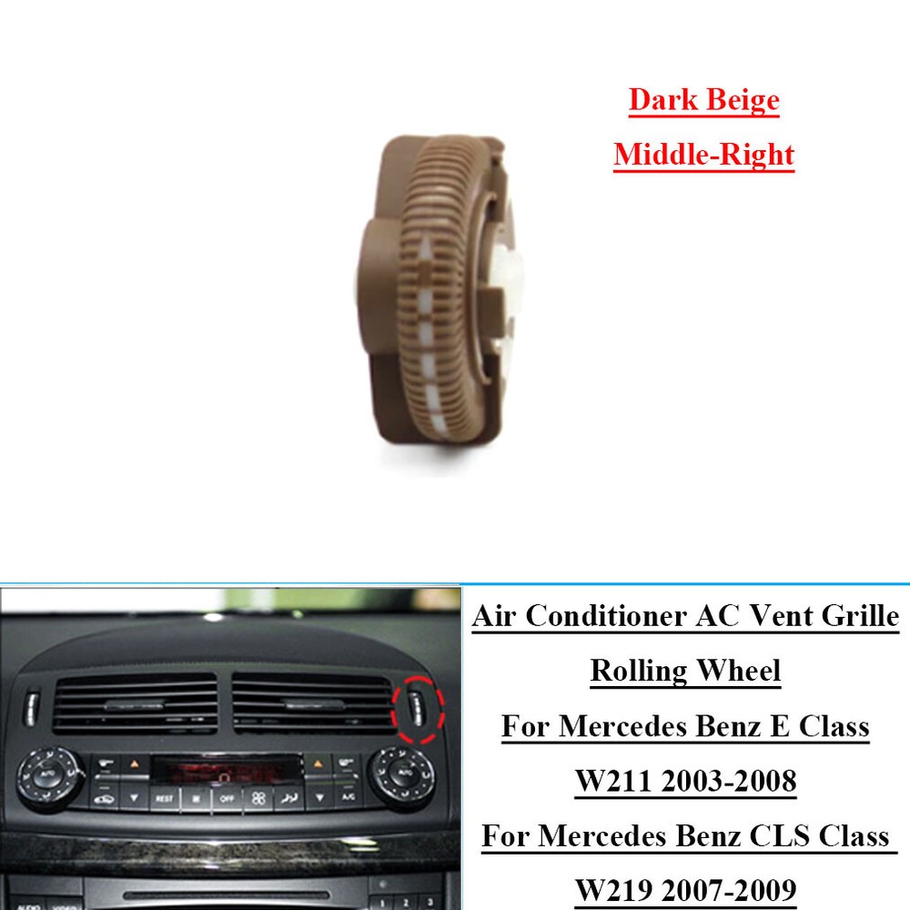 Dark Beige Right AC Vent Wheel for Mercedes E-Class W211 W219 2003-2008