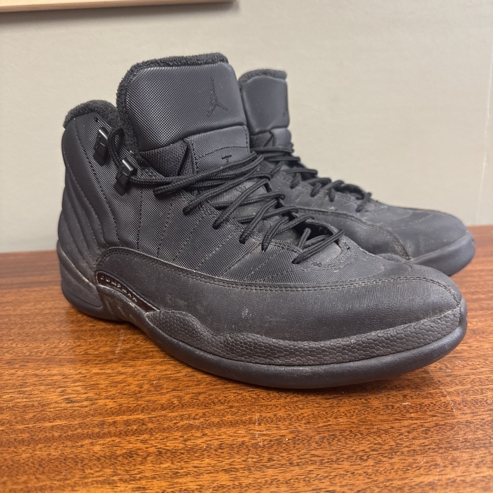Size 10 - Air Jordan 12 Retro Winterized Triple Black (USED)