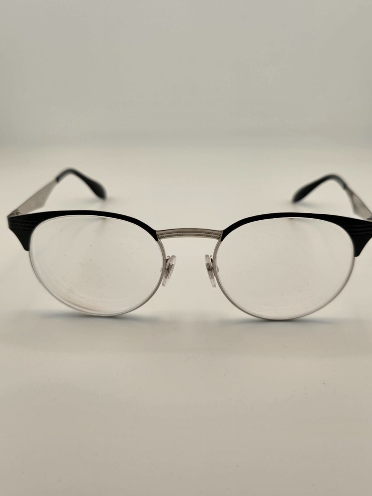 Ray-Ban RB6406 2861 Polished Black Round Steel Half Rim Eyeglasses FRAMES ONLY