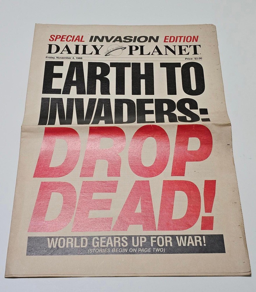 Daily Planet Newspaper 1988 DC Comics Invasion Crossover Special Edition Tie In