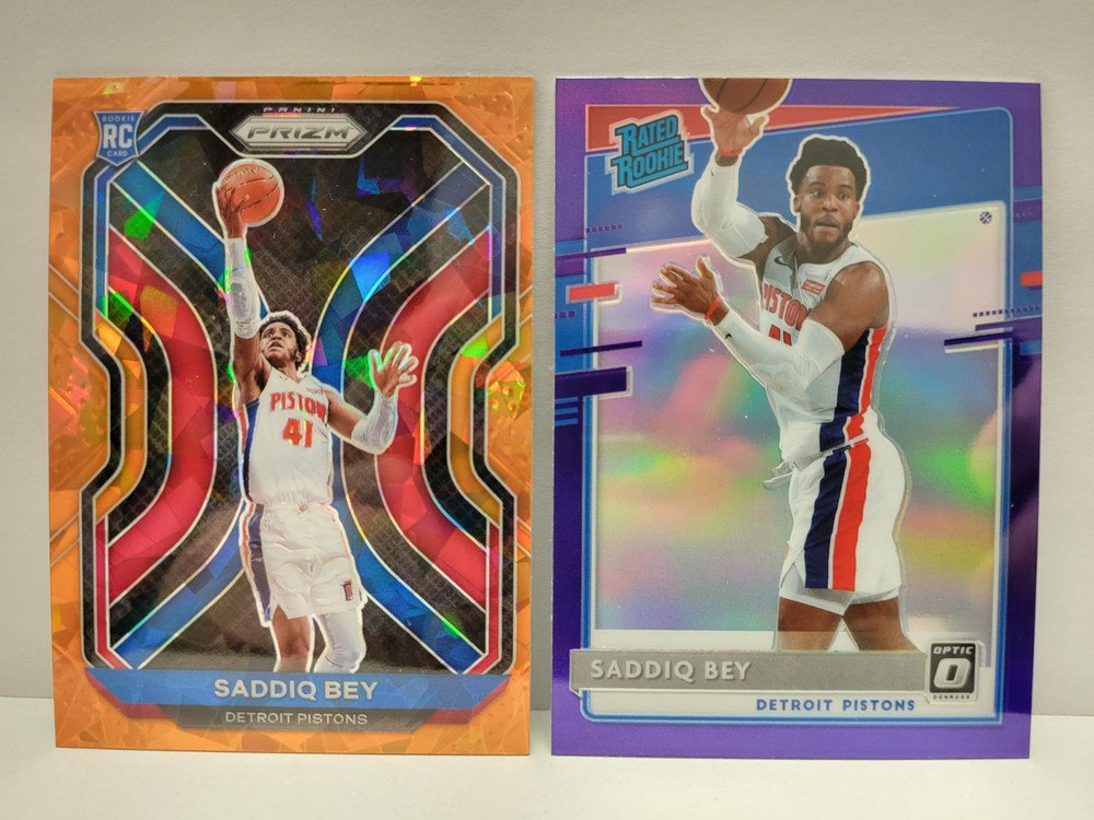 Saddiq Bey Rookie Card Lot - Orange Ice Prizm & Purple Optic SHARP