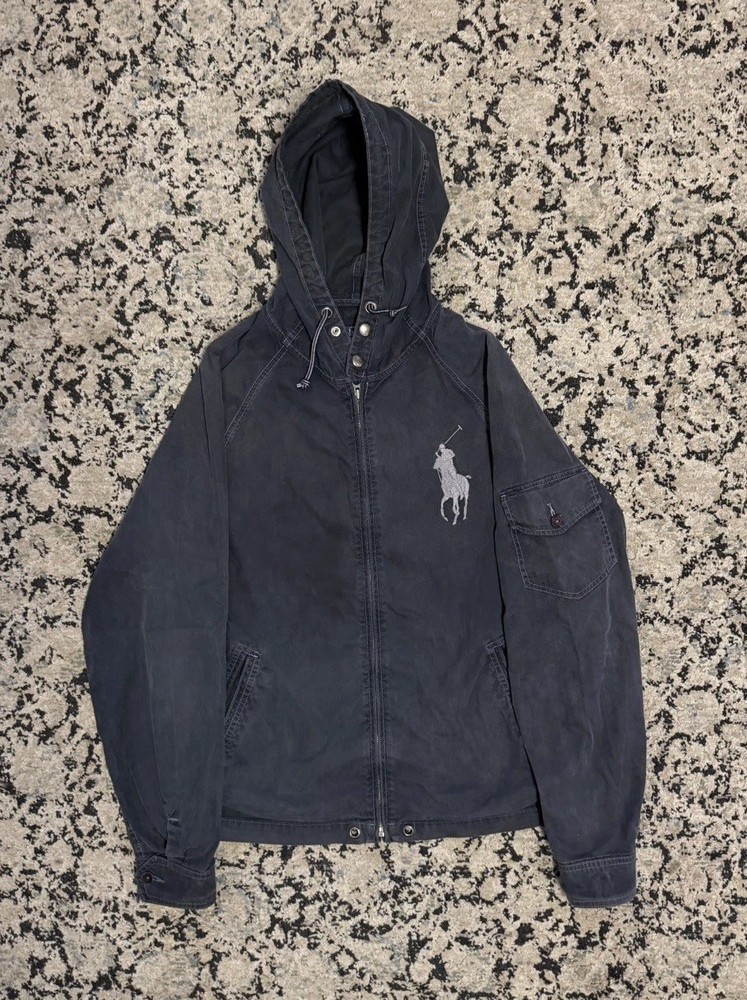 Vtg Polo Ralph Lauren Jacket Big Pony Mens L Full Zip 90s Hoodie