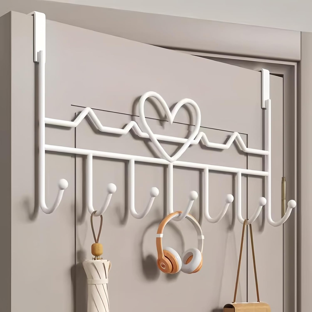 Over the Door Hook, over Door Hanger for Coat, Towel, Bag, Robe (1 Pack, White)