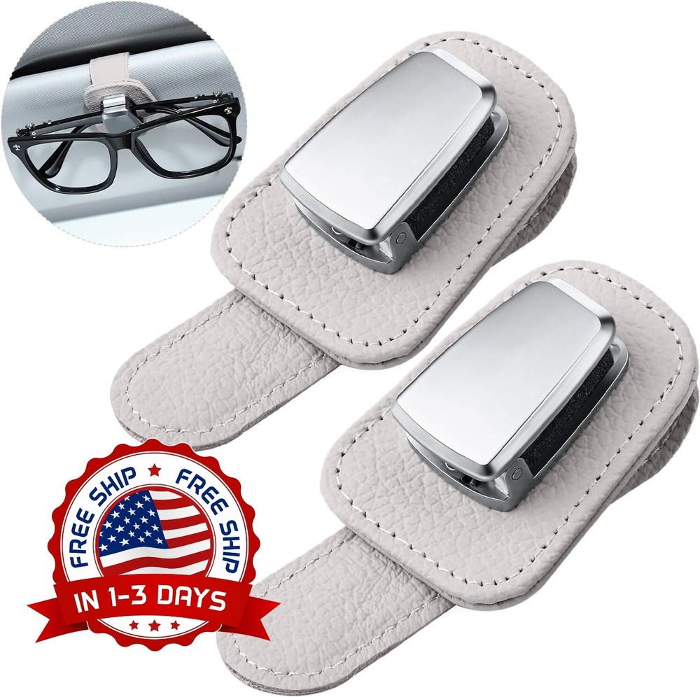Magnetic Leather Sunglass Holder for Car Visor – New Design