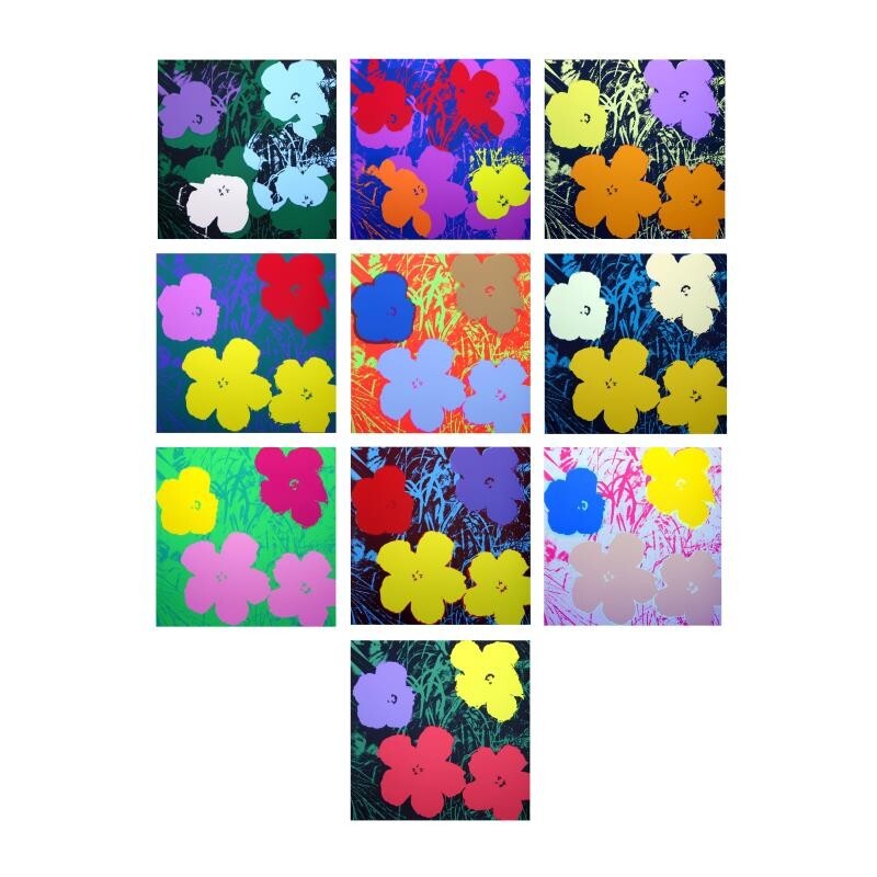 Andy Warhol FLOWERS (Poppy) Suite 10 x Silkscreen Sunday B Morning COA's NEW