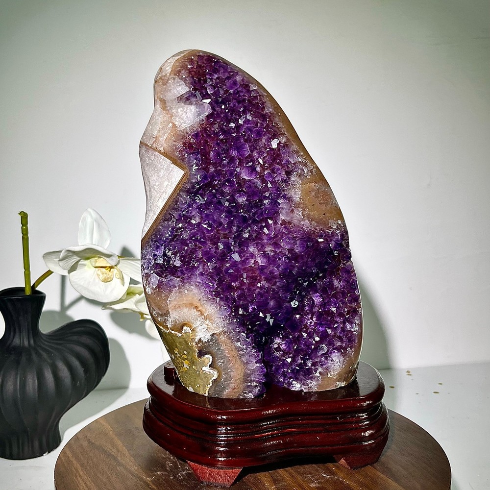 16.39LB Natural amethyst, quartz ore body Uruguayan amethyst crystal block