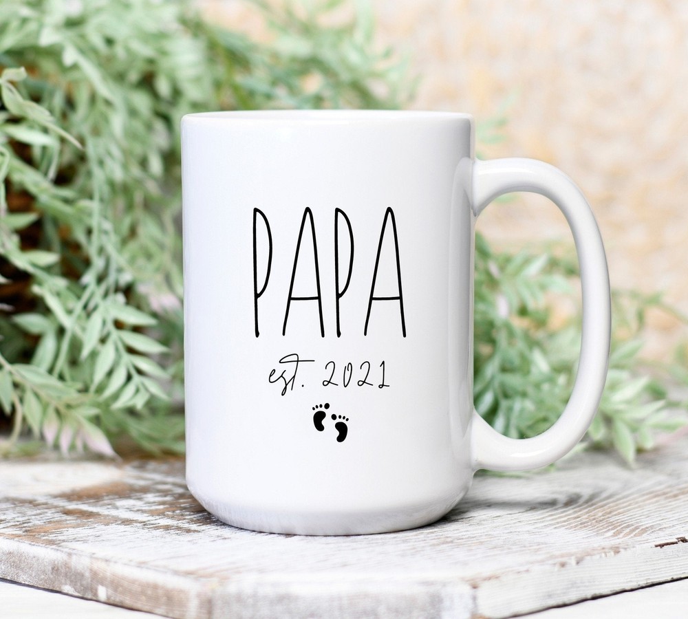 New Papa Coffee Mug Est. 2021 - Gift for First-Time Fathers