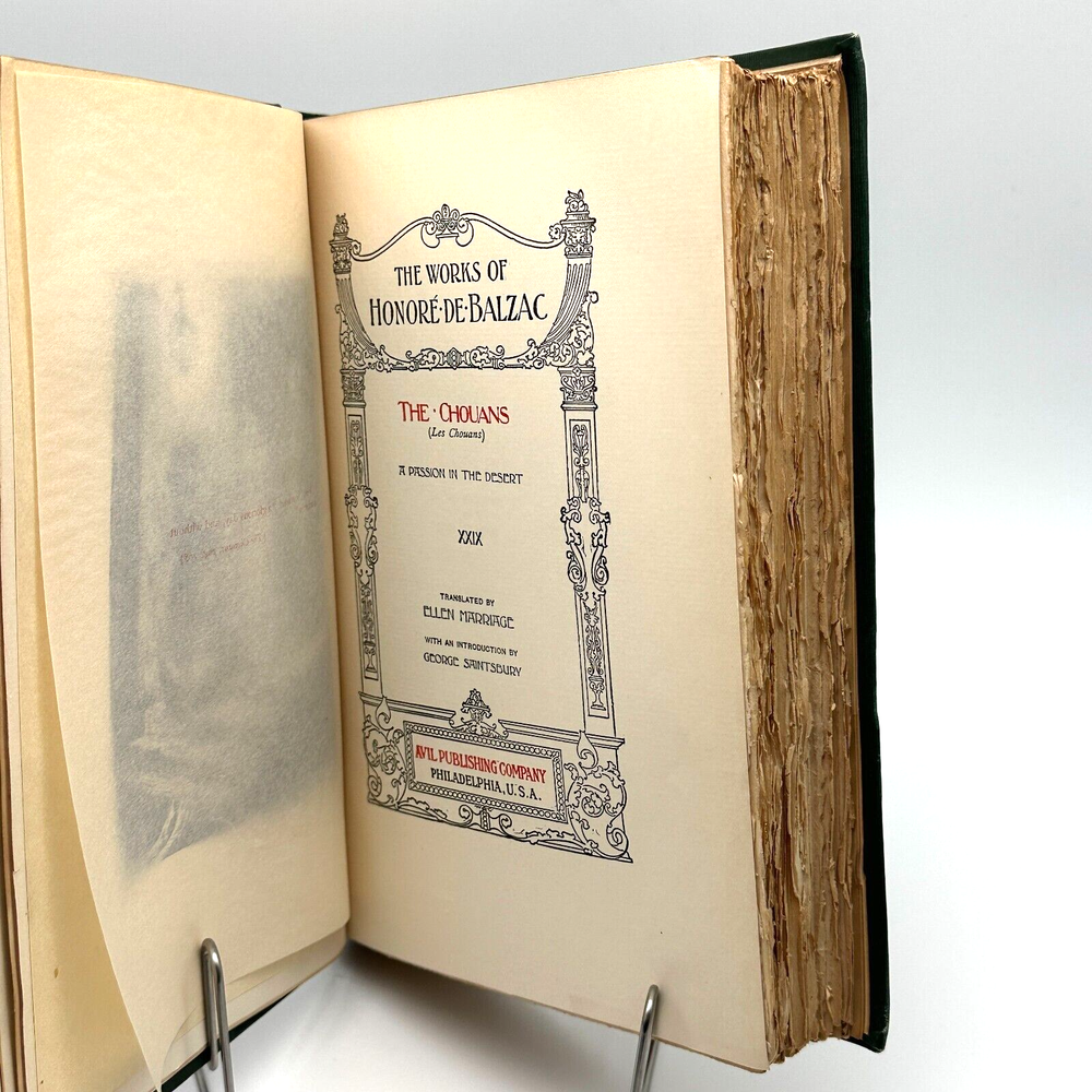 Rare 1901 Balzac The Chouans Connoisseur Edition Limited XXIX