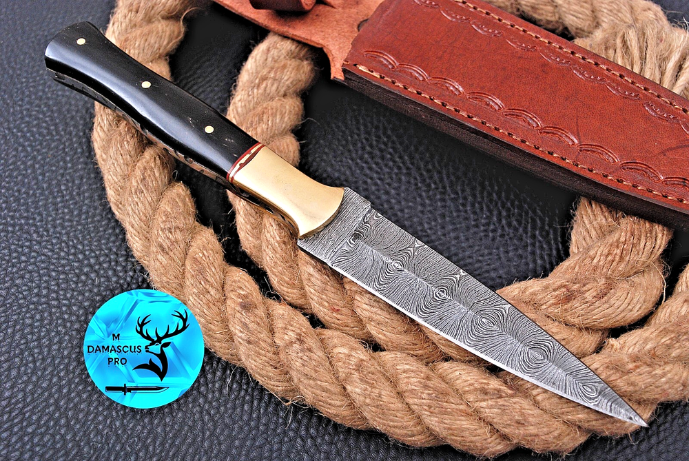 Hand Forged Damascus Steel Boot Knife for Hunting Survival 871