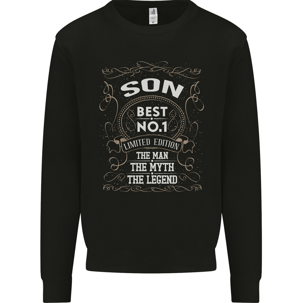 Fathers Day No 1 Son Man Myth Legend Funny Mens Sweatshirt Jumper-image