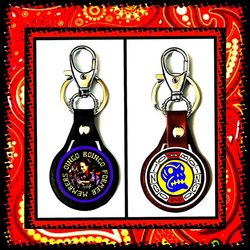 OINGO BOINGO TWO LEATHER KEYCHAINS COLLECTION 🇺🇸 CONCERT GOODS 👍🏻