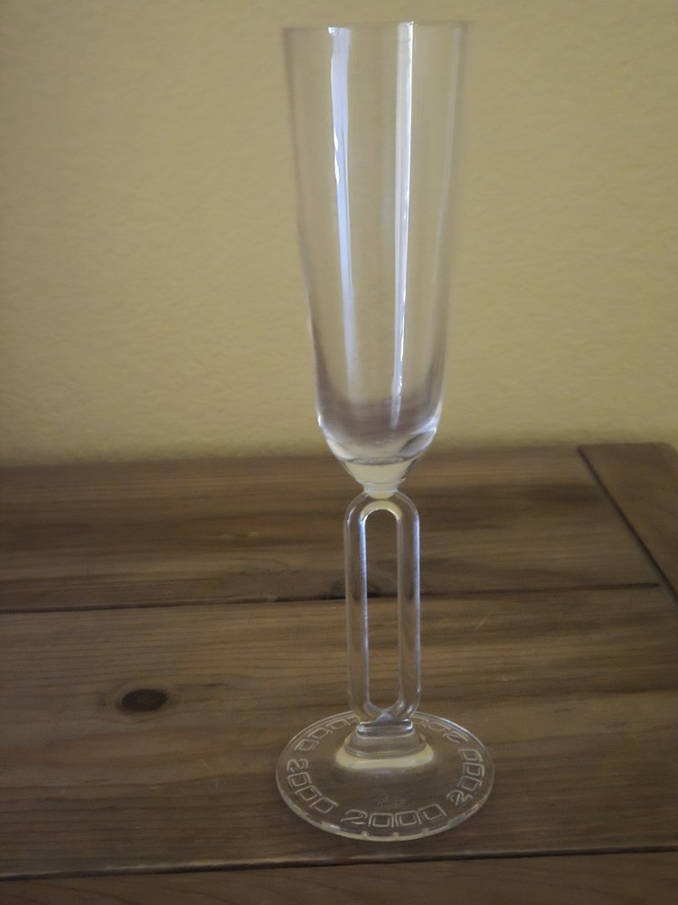 2000 Riedel Crystal Millennium Flute Limited Edition 9.5 Inch Glass