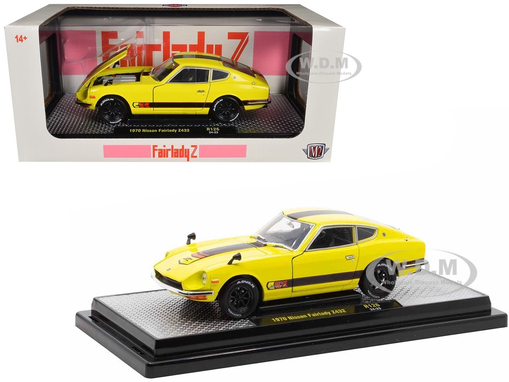 1970 NISSAN FAIRLADY Z 432 RHD YELLOW 1/24 DIECAST MODEL CAR BY M2 40300-126 B