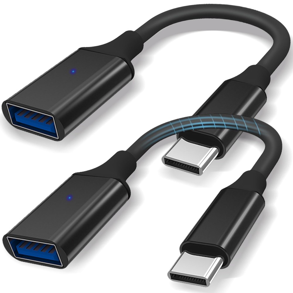 USB C to USB 3.0 Adapter 2 Pack - Type C Male to Female OTG Cable for Thunderbolt