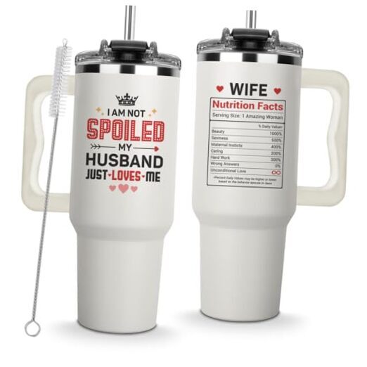 Wife Tumbler from Husband, Anniversary Wedding Gifts for 40 Oz I am not spoiled
