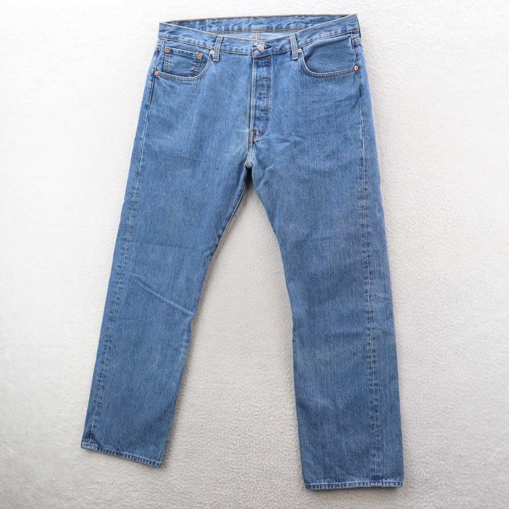 Levis 501 Jeans Mens 38x32 Blue Original Denim Button Fly Y2K Grunge 90s Cowboy