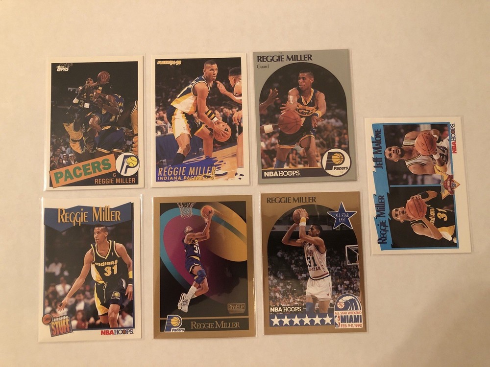 Lot of 7 Reggie Miller Indiana Pacers Basketball NBA Cards