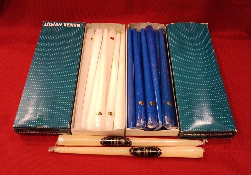 Vintage Lillian Vernon & Cambridge 12-inch Taper Candles Lot of 20 with 15 Unopened
