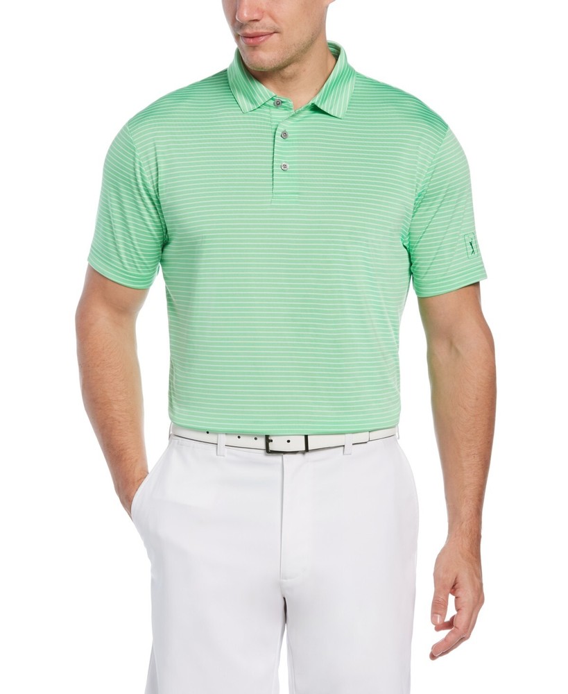 PGA TOUR NWT Men's Feeder Stripe Performance Golf Polo Shirt Green Size XL $62