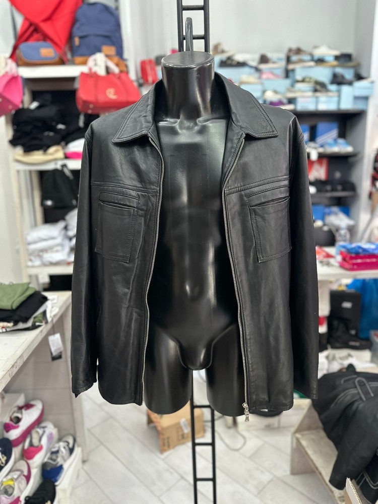 Vintage Giubilpel Black Leather Jacket for Men Size XXL LLV529