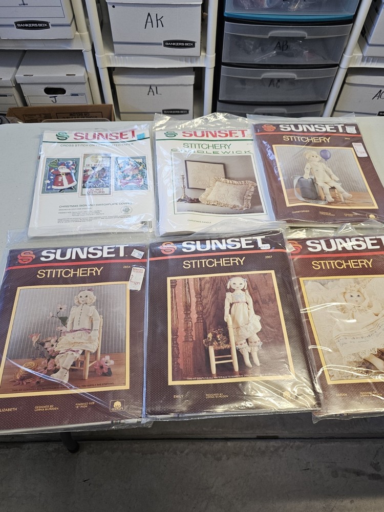 6 Vintage Sunset Stitch Kits Lot