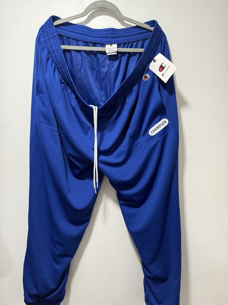 Champion Men’s Jogger Sweatpants Blue Mesh Athletic Pants 2XL NWT