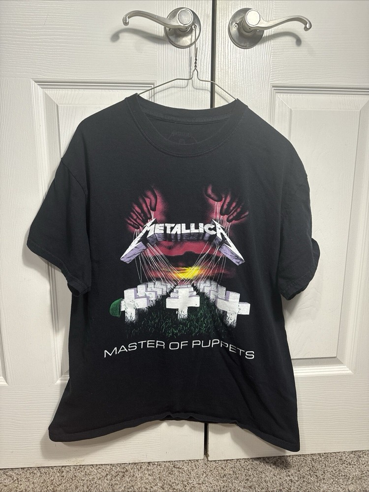 Metallica Master Of Puppets Rock Band Tee T Shirt Size Large Black