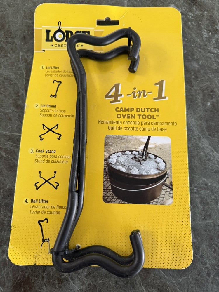 Lodge 4 in 1 Camp Dutch Oven Tool A5-11 Folding Lid Lifter/Trivet