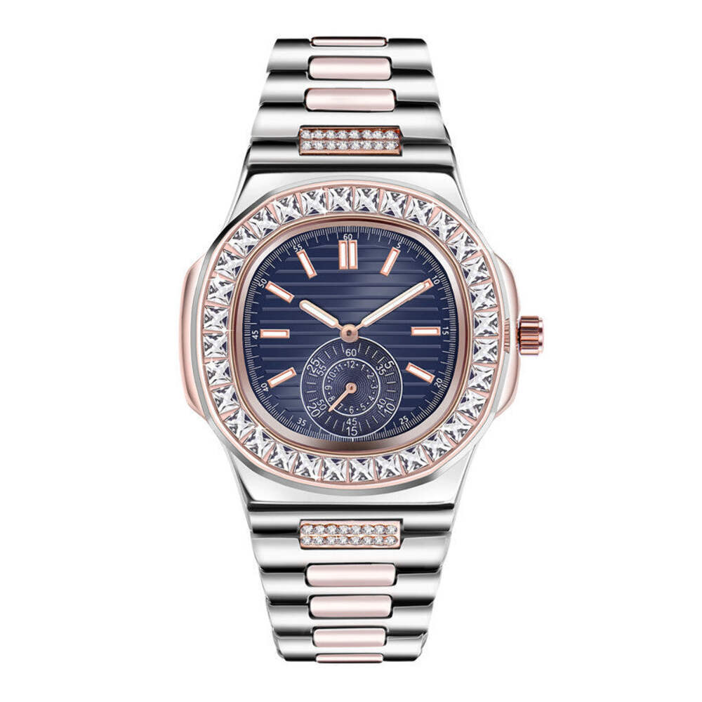 Men's Luxury Diamond Watch in Alloy with Fashionable Design and Gift Packaging