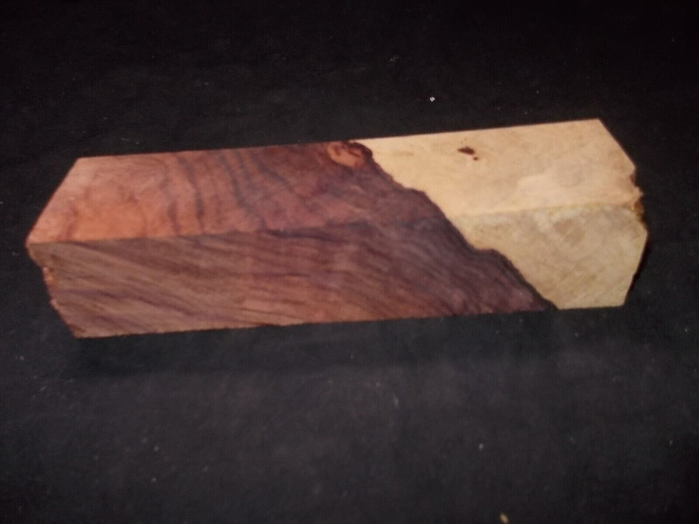 WOODEN HONDURAN TWO TONE ROSEWOOD BURL BLOCK GUN GRIPS KNIFE SCALES -T7