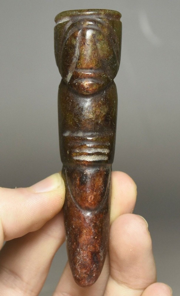 9CM Hongshan Culture Ancient Jade Carved Beast Face Amulet Pendant