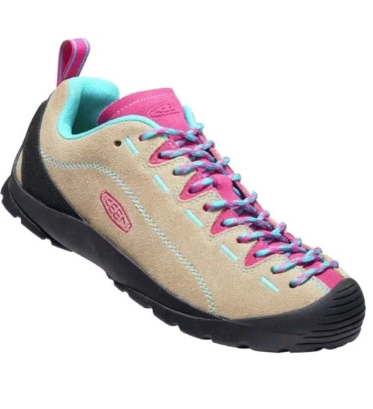NEW Keen 10 Womens Jasper Low-top Suede Shoe In Safari Pink/Peacock