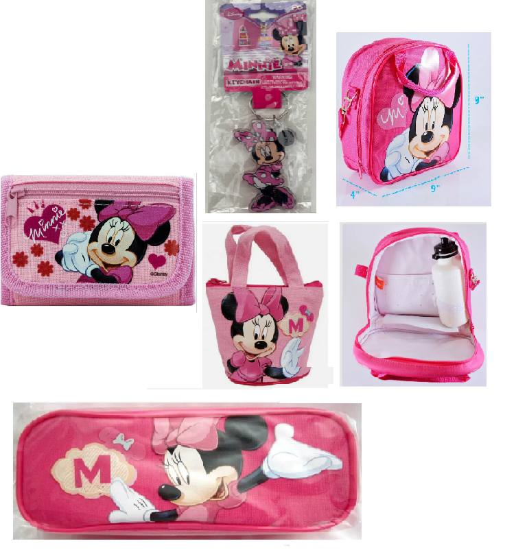 New Back To School Minnie Mouse Supplies Backpack Lunch Box Pencil Pouch Wallet-image