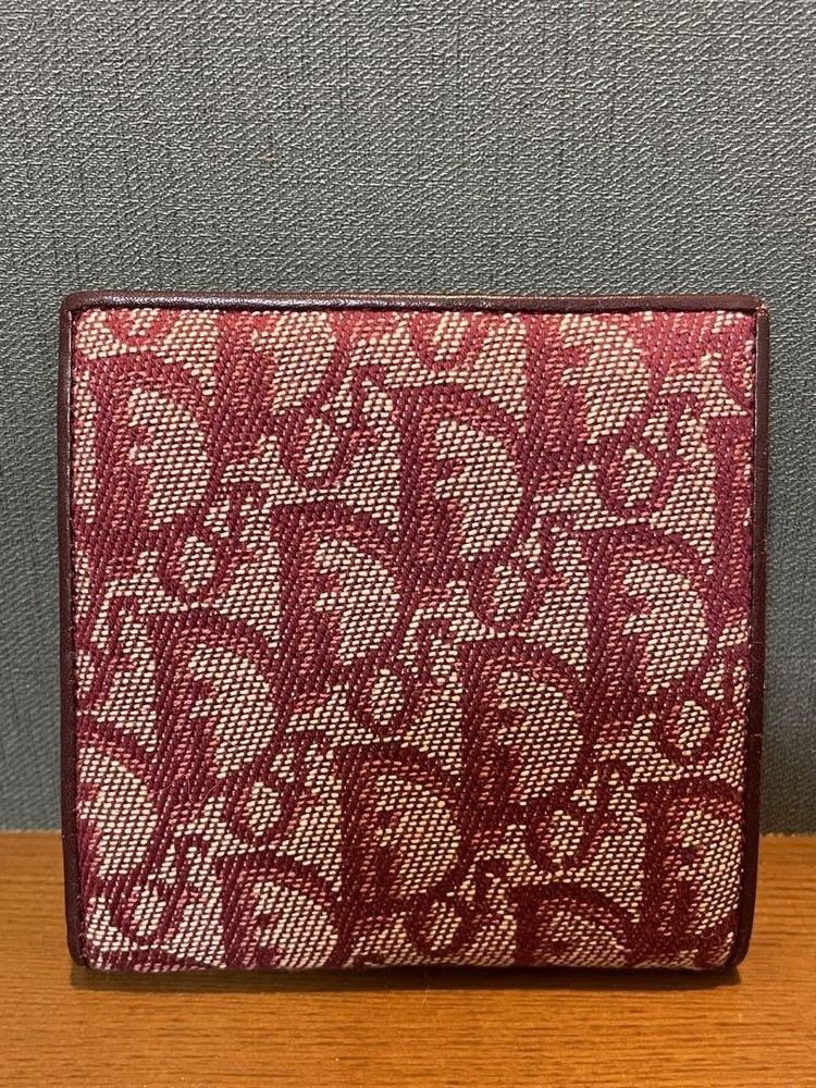 Dior Trotter Canvas Bifold Wallet in Vibrant Red