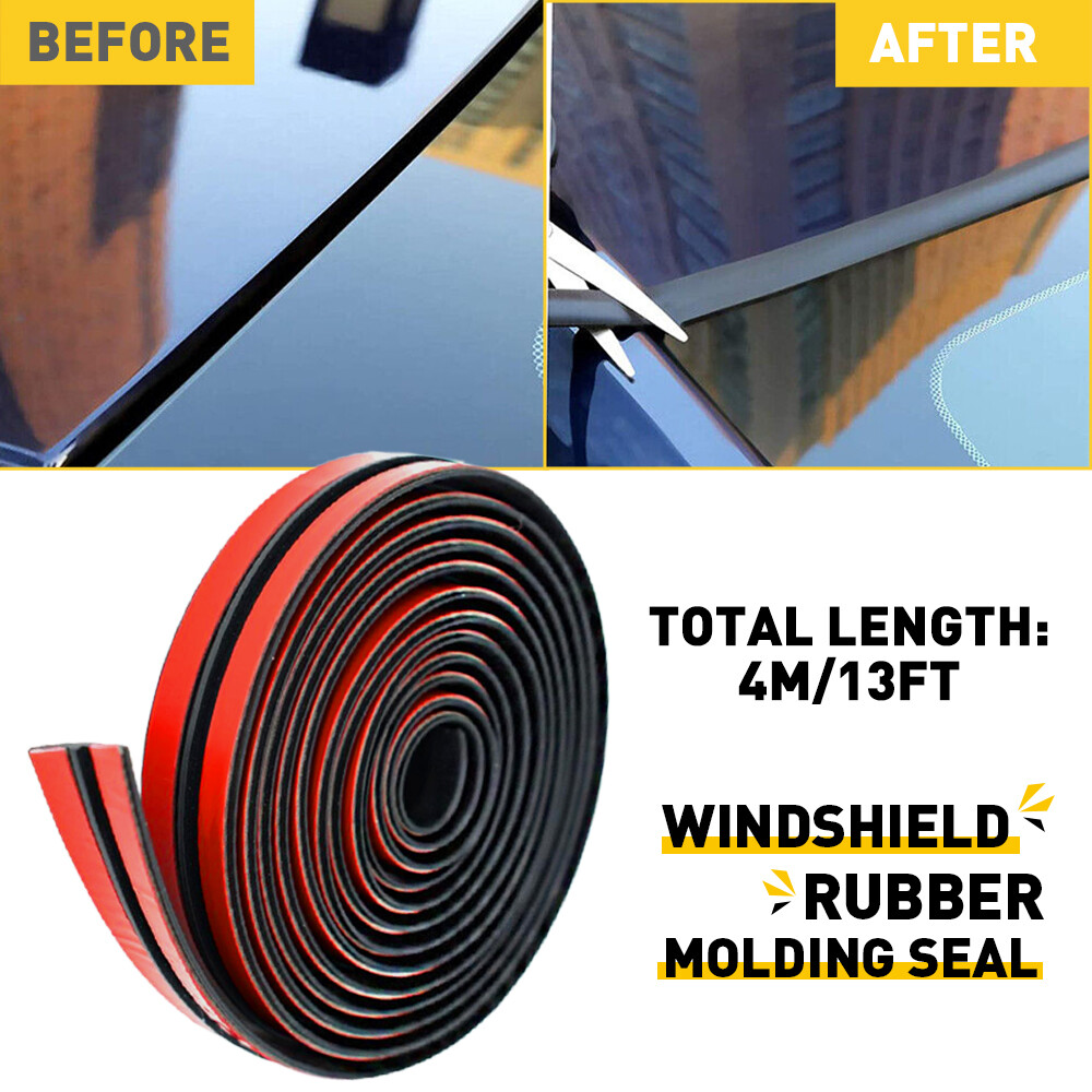 4M Car Windshield Roof Seal Noise Insulation Rubber Strip Sticker Accessories US