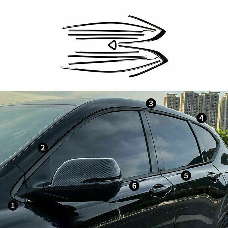 For Honda CR-V 2017-2022 Black Steel Window Frame Strip Sill Molding Cover Trim