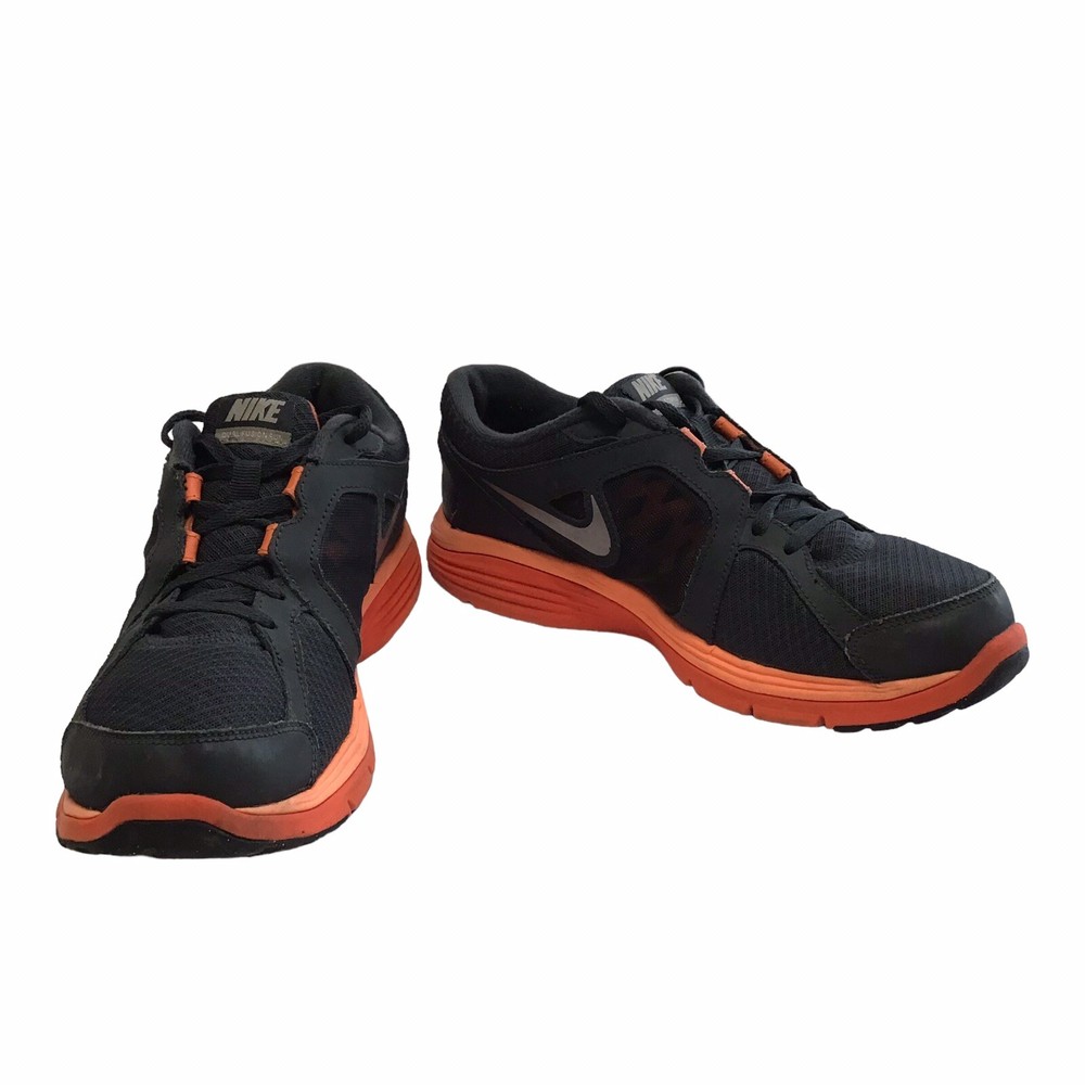 Nike Mens Dual Fusion 525590-001 Black Orange Shoes Sneakers Size 7 EUC