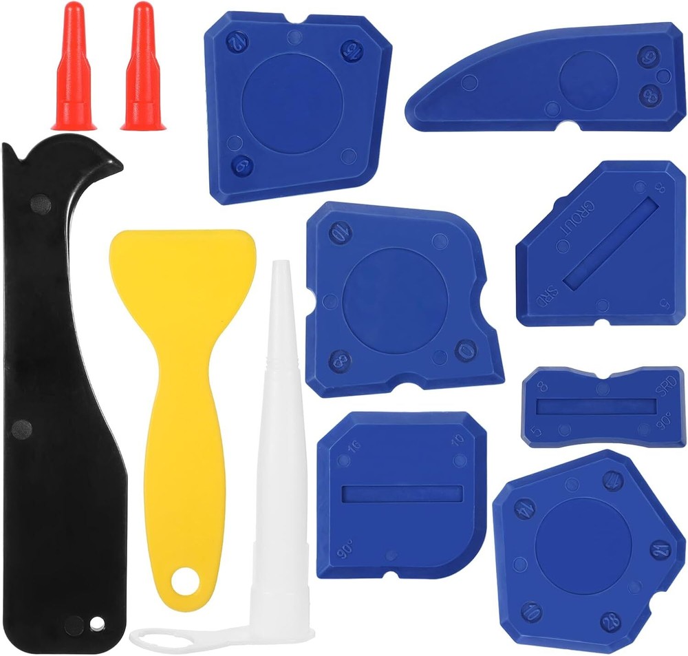 12-piece silicone caulking tool kit for smooth sealant finishing