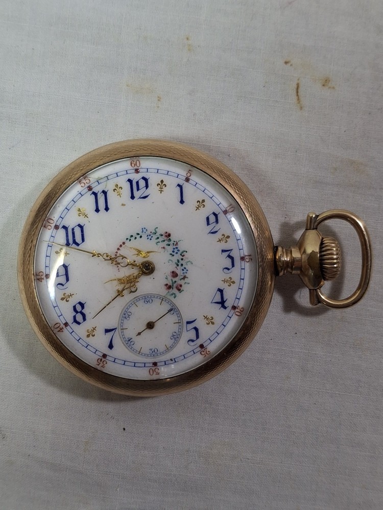 1896 Wadsworth Pilot 17J Solid Gold Double Plate Pocket Watch 25 Year