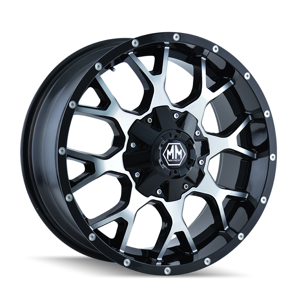 MAYHEM WARRIOR 8015 GLOSS BLACK MACHINED 17X9 6-135/6-139.7 18MM 106MM