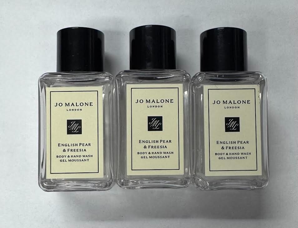 Jo Malone English Pear & Freesia Hand Body Wash 0.5oz x3 Travel Set New