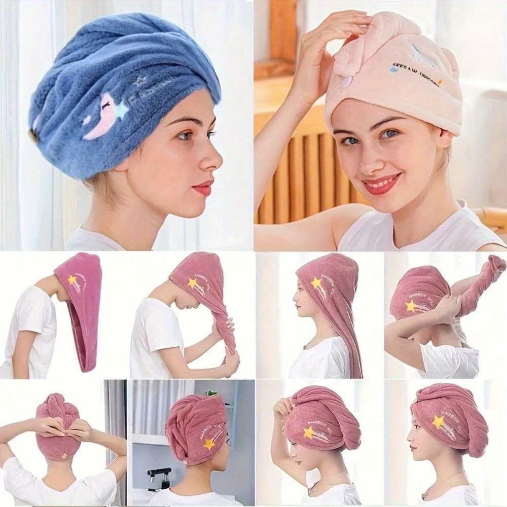 1PC Quick-Dry Microfiber Hair Towel Wrap – Super Absorbent Turban for Women  