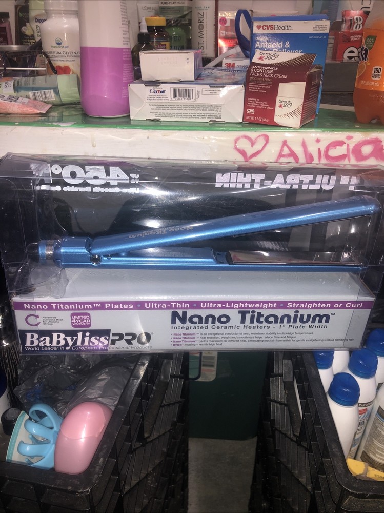 BaByliss PRO Nano Titanium Mini Hair Straightening Iron - Blue