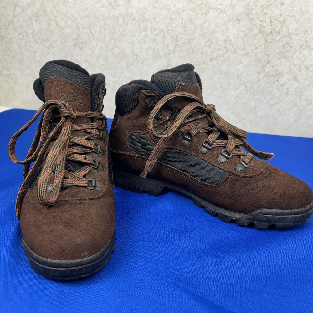 Asolo  Brown Leather Delta  Sole Ankle Lace Up Unisex Hiking Boots Size 8.5 Mens