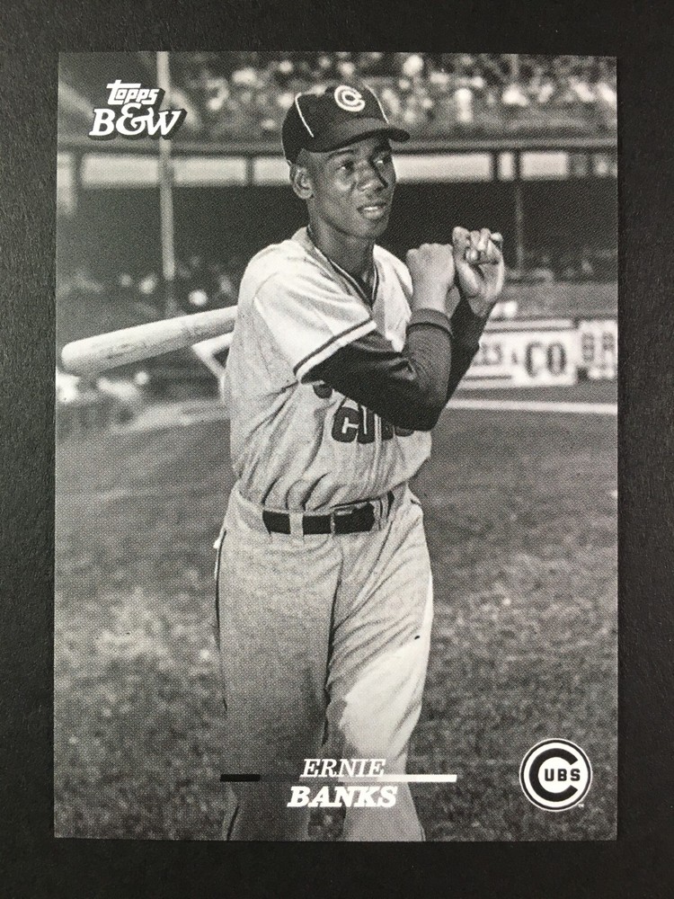 Ernie Banks #106 Vault 2024 Topps Black & White Chicago Cubs