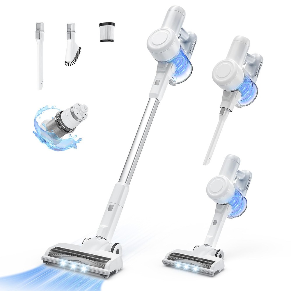 Stick Cordless Vacuum Cleaner Electric Rechargeable Vac Handheld with LED, Up...