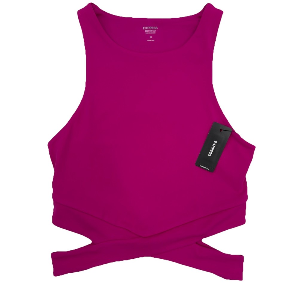 Express Body Contour High Compression High Neck Cutout Cropped Tank Size XS NEW
