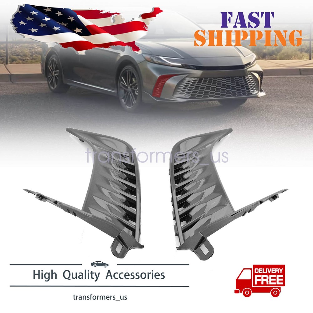 Fits 2025 Toyota Camry SE Left Right Front Bumper Side Trim W/o Sensor Hole Set