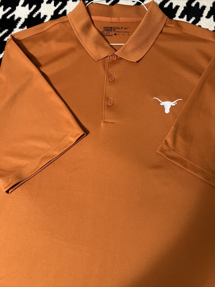 Texas Longhorn NCAA Nike Dri- Fit Men’s Burnt Orange Polo Short Sleeve X Large