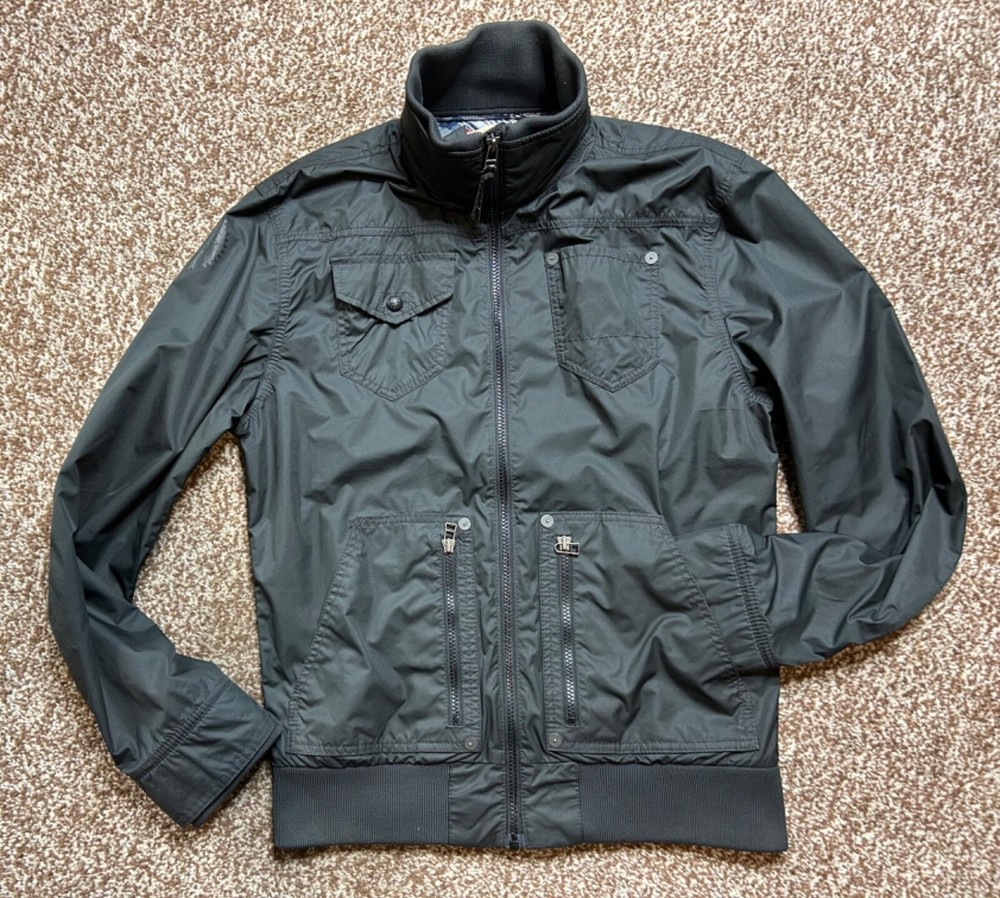 Levis Mens Black Zip Up High Neck Rib Collar Jacket Size S M